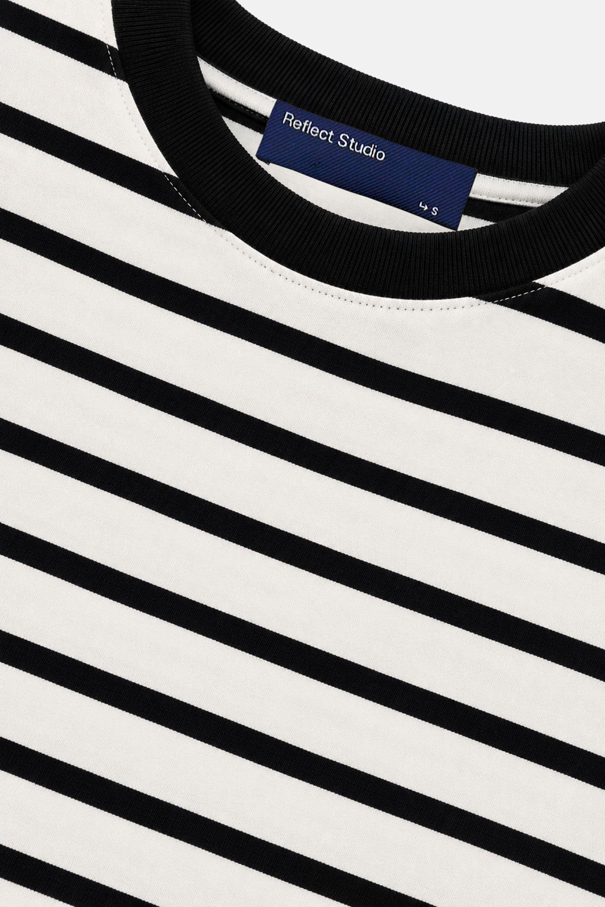 Çizgili Heavyweight T-shirt - Siyah/Ekru