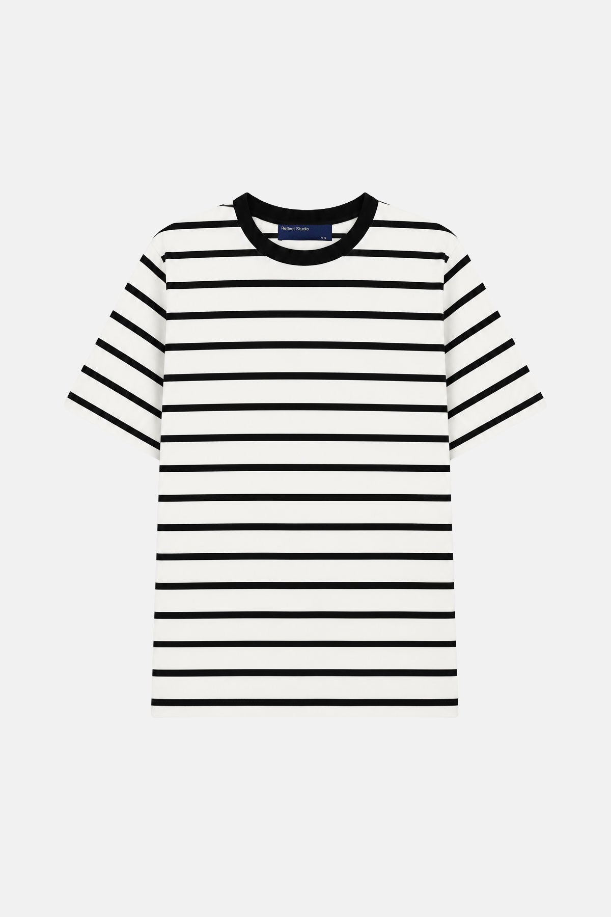 Çizgili Heavyweight T-shirt - Siyah/Ekru