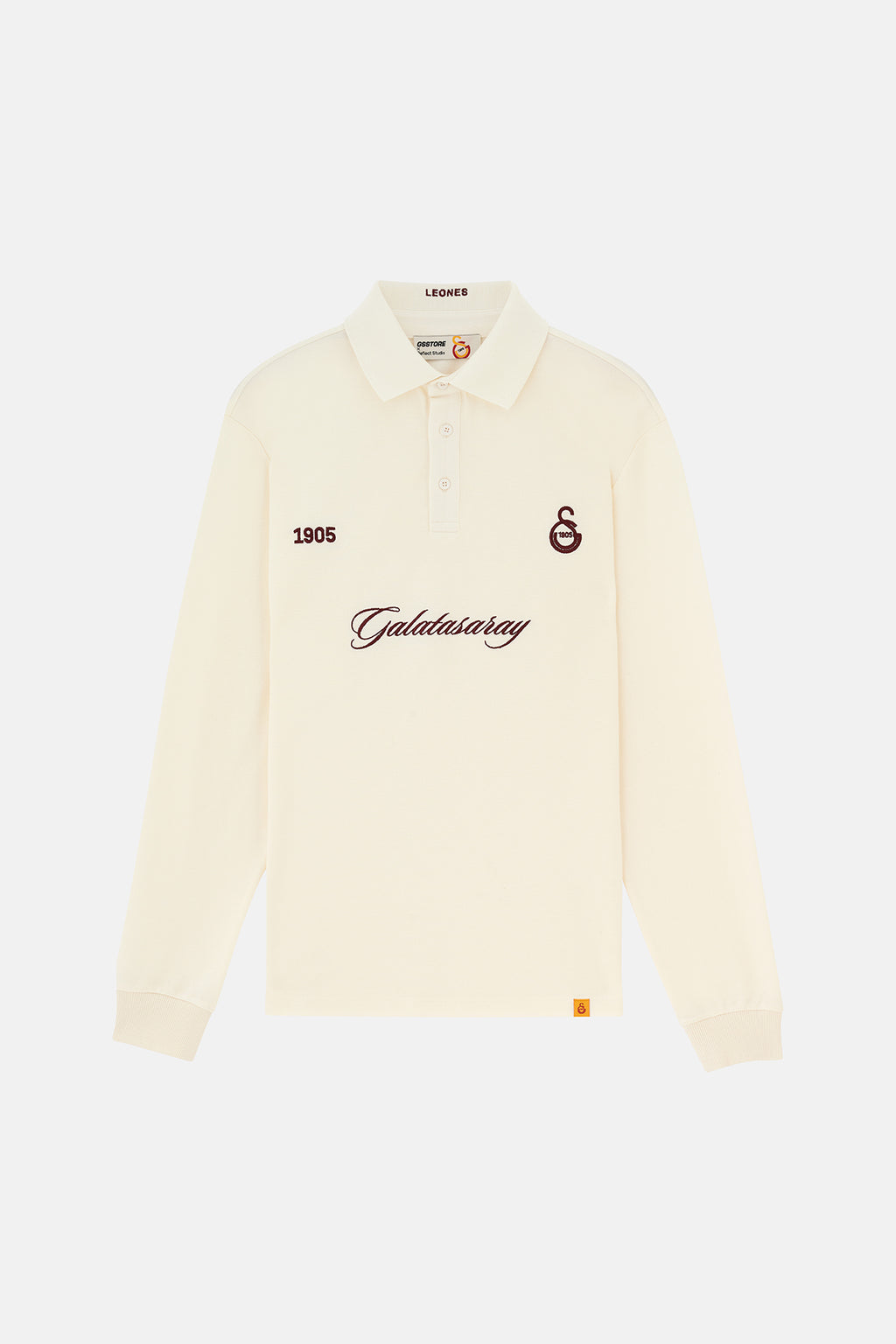 Leones Uzun Kollu Polo Yaka T-shirt - Ekru