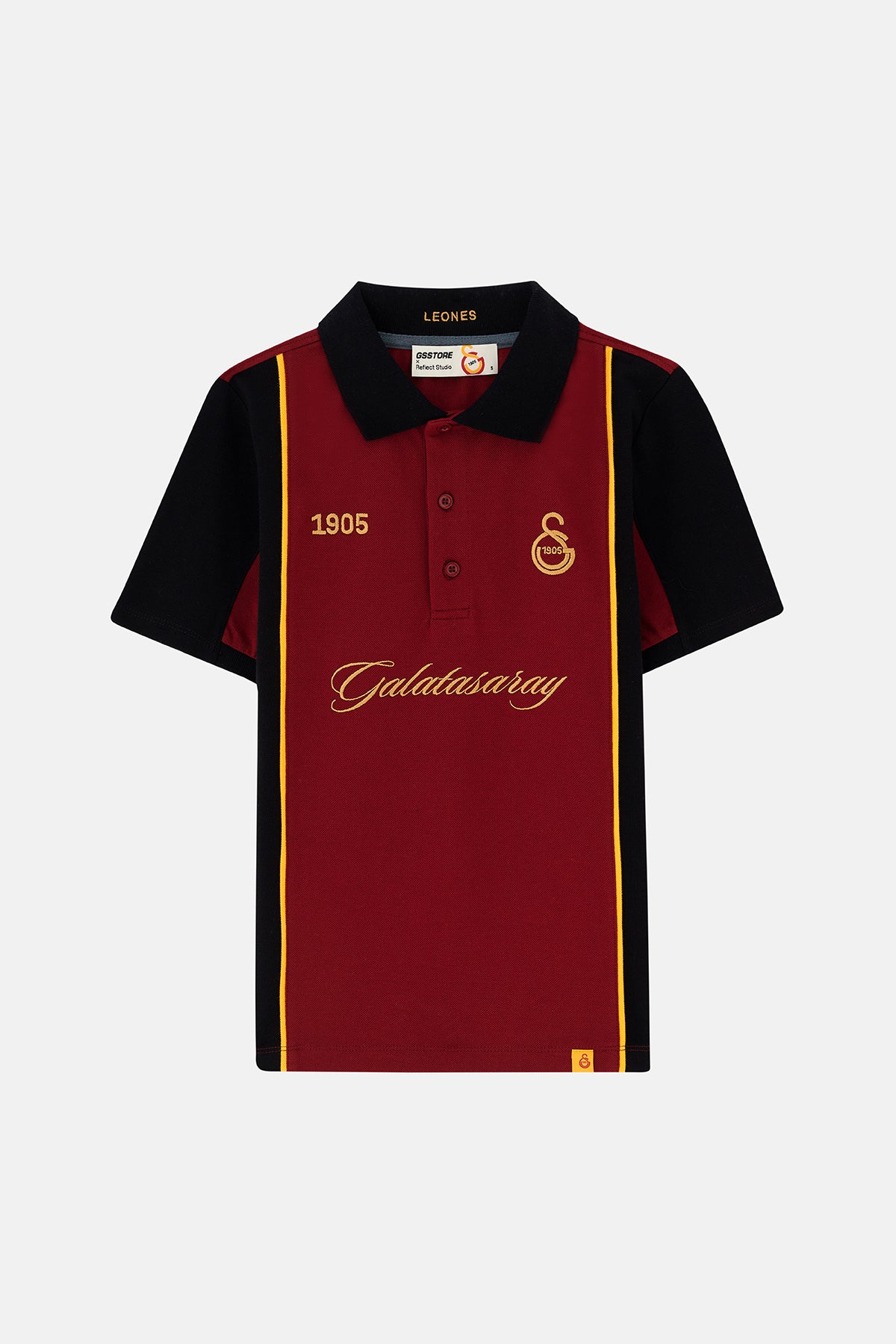 Leones Polo Yaka Kadın T-shirt - Bordo / Siyah
