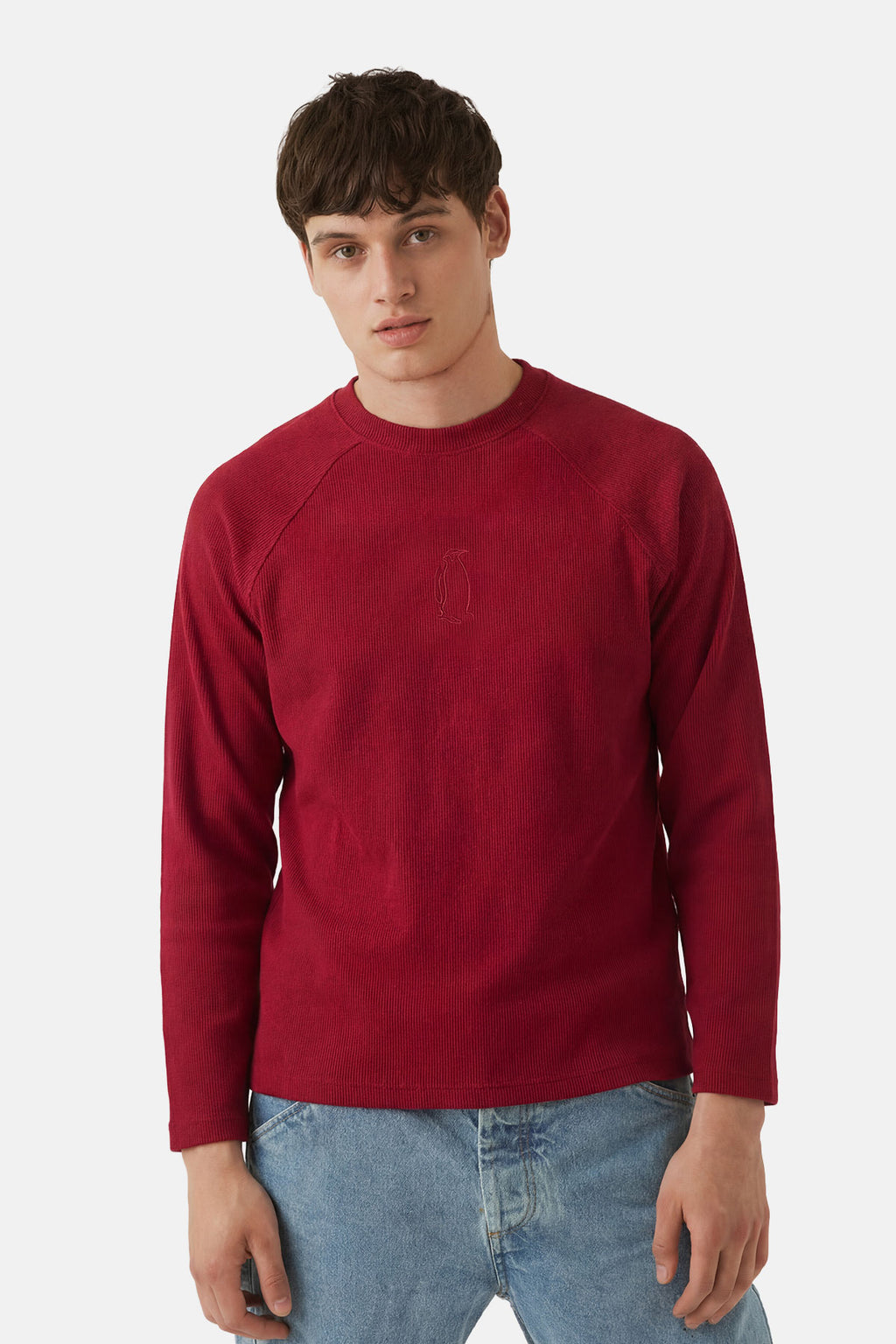 İmparator Penguen Ribanalı Sweatshirt - Kırmızı