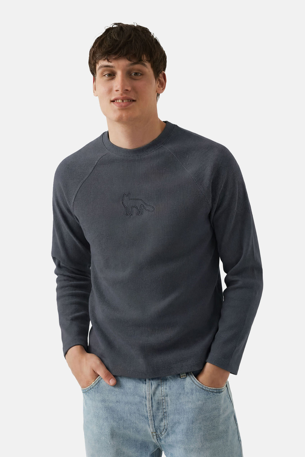 Kızıl Tilki Ribanalı Sweatshirt - Antrasit