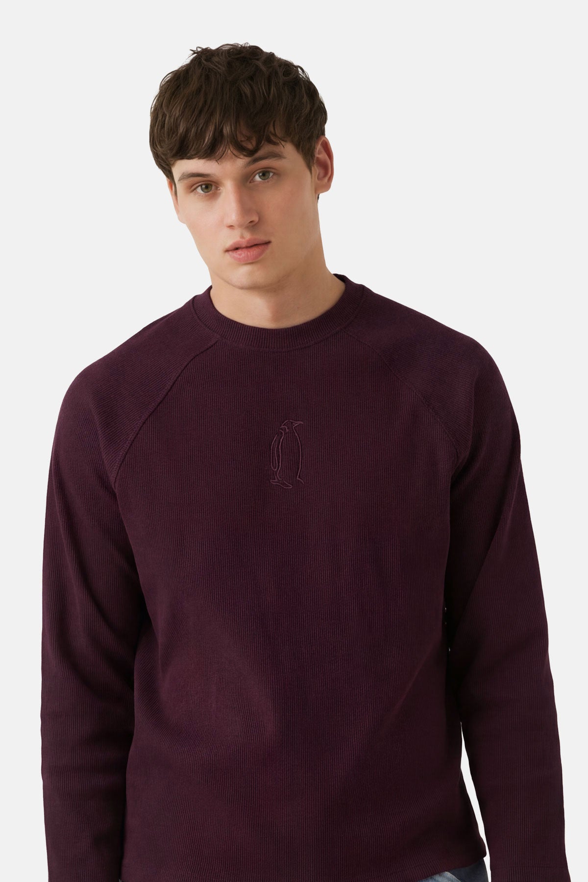 İmparator Penguen Ribanalı Sweatshirt - Bordo