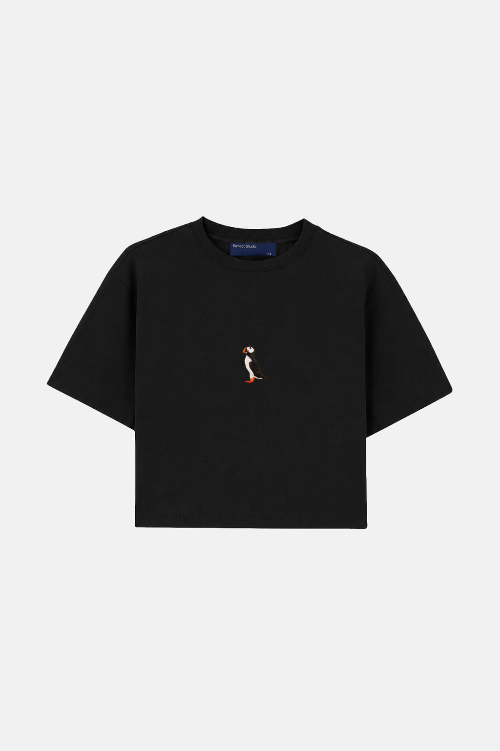 Puffin Lightweight Crop T-Shirt - Siyah