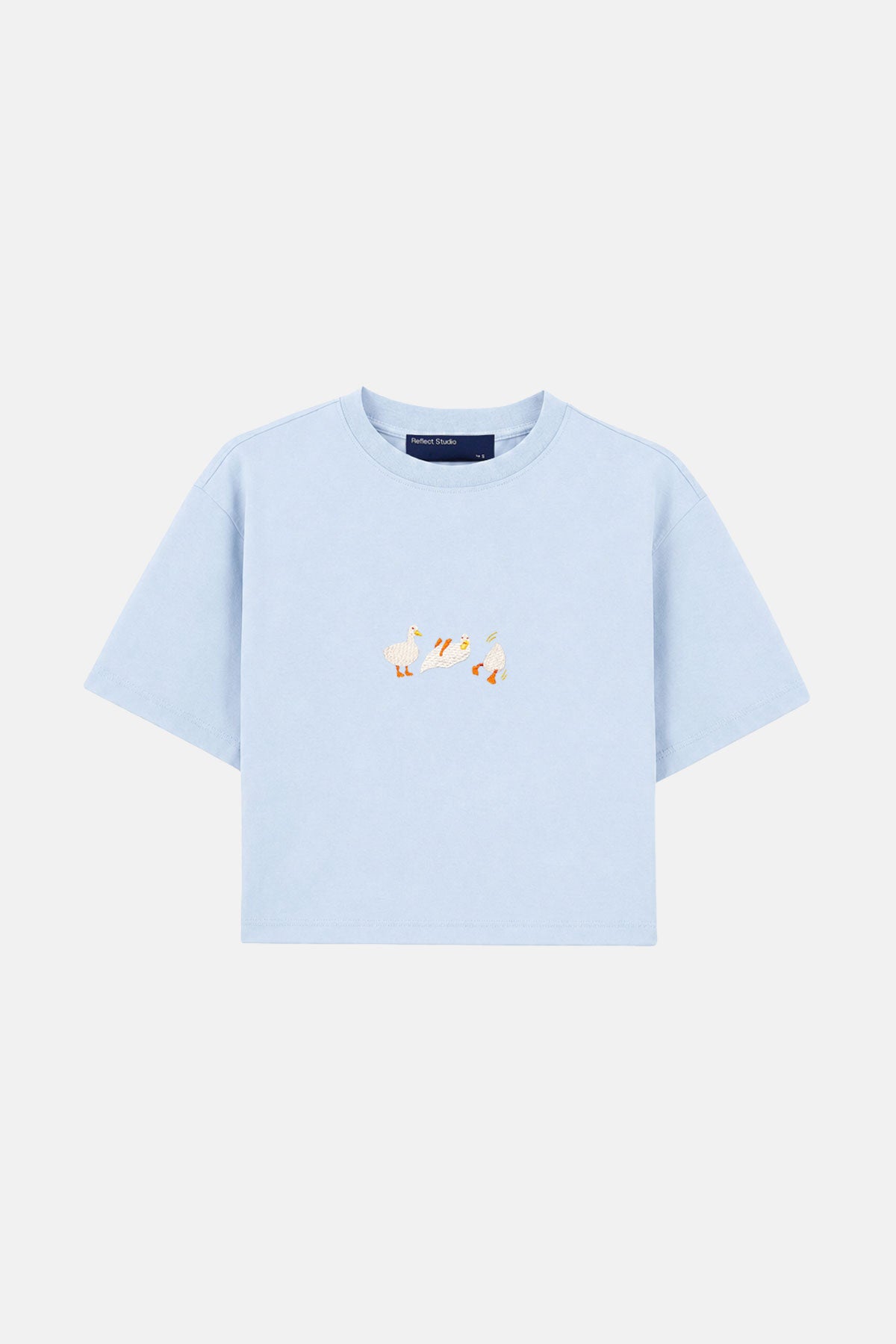Ördek Lightweight Crop T-shirt - Açık Mavi