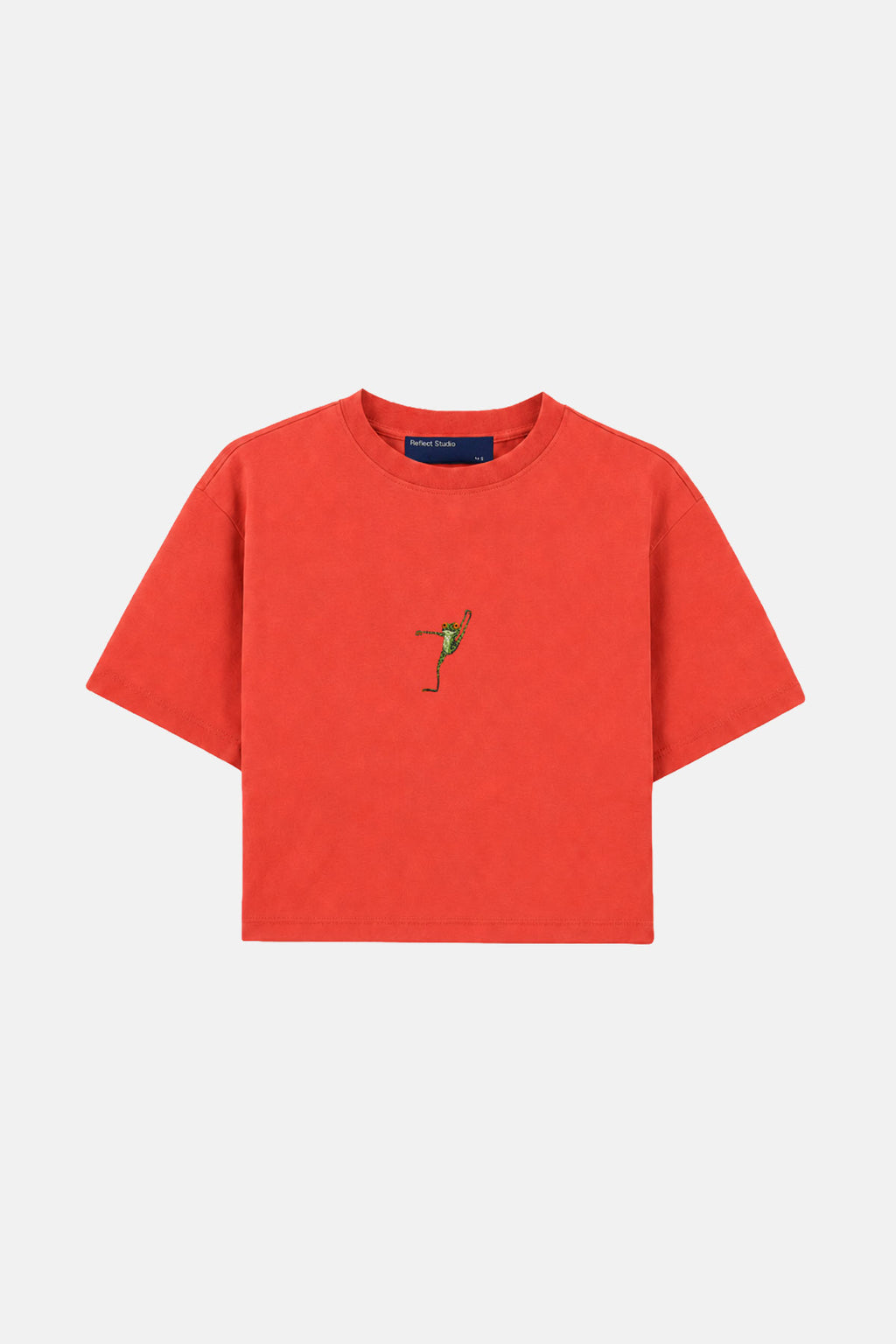 Kurbağa Lightweight Crop T-shirt - Turuncu