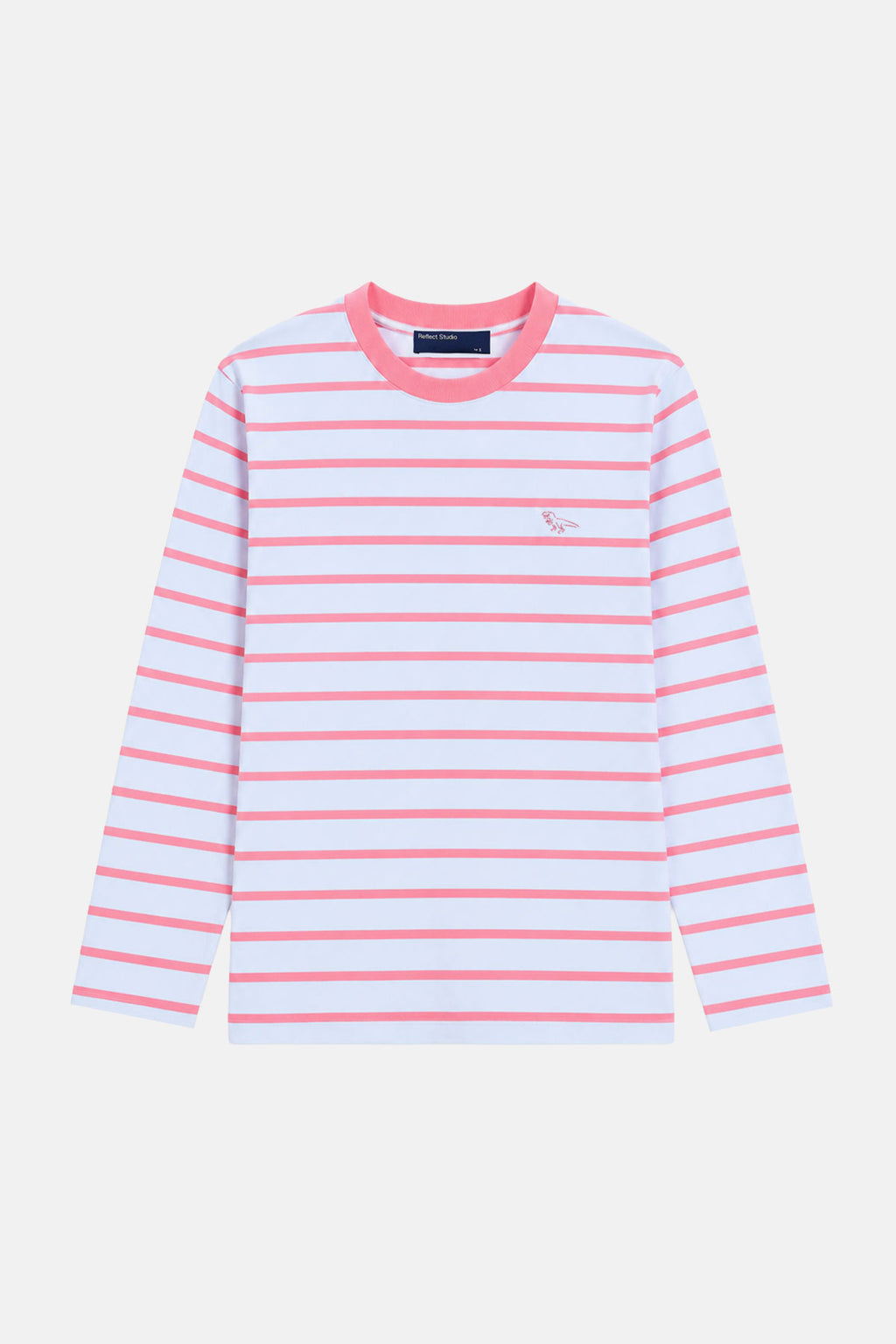 T-Rex Çizgili Heavyweight Uzunkollu T-shirt - Lila-Pembe